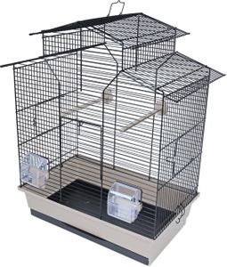 Interzoo vogelkooi Iza 2 zwart/beige - Gebr. de Boon