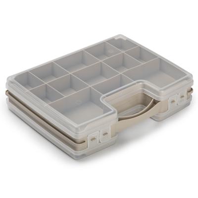 Plasticforte Opbergdoos - taupe - kunststof - 28 x 21 cm - opbergbox/sorteerdoos
