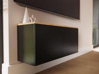 Tv-meubel LUCO 2 deuren 90 cm eik/mat zwart Tv-meubel LUCO 2 deuren 90 cm eik/mat zwart