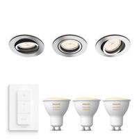 Philips Donegal Inbouwspots met White Ambiance & Dimmer - Chroom - thumbnail