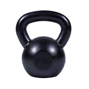 Gorilla Sports - Kettlebell - Gietijzer Zwart - 16 kg - Extra Stabiel