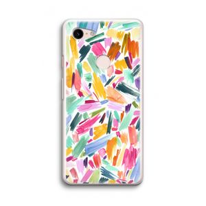 Watercolor Brushstrokes: Google Pixel 3 Transparant Hoesje