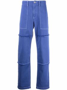 Marcelo Burlon County of Milan pantalon droit à motif Tempera Cross - Bleu