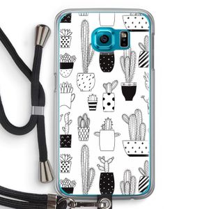 Cactusmotief: Samsung Galaxy S6 Transparant Hoesje met koord