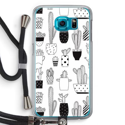 Cactusmotief: Samsung Galaxy S6 Transparant Hoesje met koord