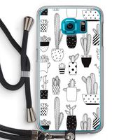 Cactusmotief: Samsung Galaxy S6 Transparant Hoesje met koord Cactusmotief: Samsung Galaxy S6 Transparant Hoesje met koord