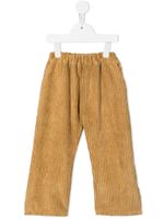 Eshvi Kids pantalon en velours côtelé à taille élastiquée - Marron