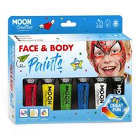 Haza Witbaard Face & Body Paint Schminkset Primaire Kleuren - thumbnail