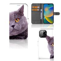 iPhone 14 Pro Max | Telefoonhoesje | Met pasjeshouder | Kat