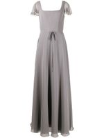 Marchesa Notte Bridesmaids robe longue à manches volantées - Gris