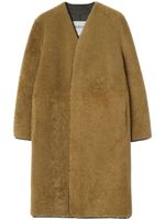 Burberry manteau sans col à coupe longue - Marron