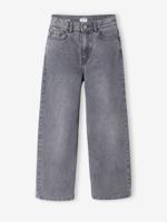 Wijde broek denim voor meisjes denimgrijs