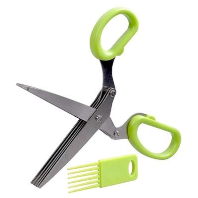 5 lagen basilicum rozemarijn keuken Scissor versnipperd gehakte Scallion cutter (groen)
