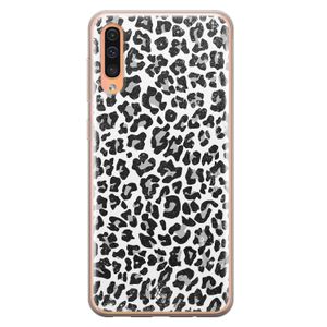 Samsung Galaxy A50/A30s siliconen telefoonhoesje - Luipaard grijs