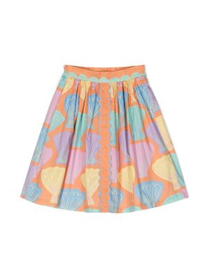Stella McCartney Kids chemise à imprimé coquillage - Orange