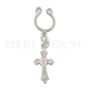 Tepelclip kruis roze