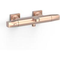 Badkraan Tres Overwall | Opbouw | Thermostaatkraan | 2-weg | 2-hendels | Vierkant | Rose goud mat 24k