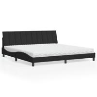 Bed met matras "Hanko" fluweel zwart 200x200 cm