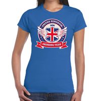 Blauw United Kingdom drinking team t-shirt dames