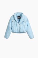 Gewatteerde cropped jas - BLUE - XS