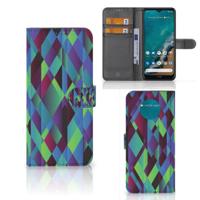 Nokia G50 | Book Case | Abstract Green Blue