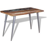 The Living Store Eettafel Vintage Stijl - Houten Tafelblad - Meerkleurig - 120 x 60 x 76 cm