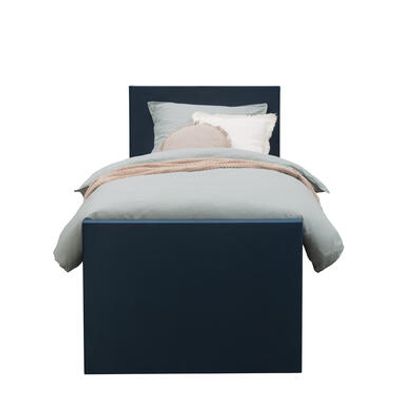 Boxspring met voetbord Liv egaal - blauw - 90x200 cm - slanke poot - Leen Bakker