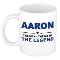 Naam cadeau mok/ beker Aaron The man, The myth the legend 300 ml   - - thumbnail