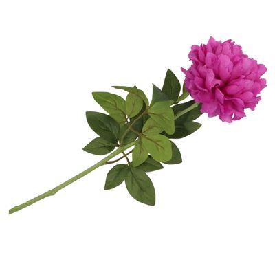 Kunstbloem pioenroos - paars - zijde - 71 cm - kunststof steel - decoratie bloemen