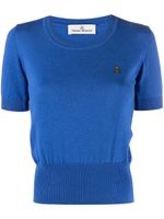 Vivienne Westwood Orb-embroidered fine-knit top - Bleu