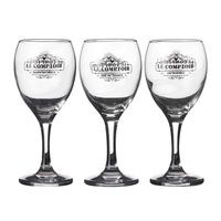 Urban Living rode wijnglazen Comptoir - gedecoreerd glas - 3x stuks - 245 ml