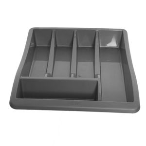 Bestekbak/keuken organizer - 5-vaks - Grijs - 30 x 38 x 6 cm