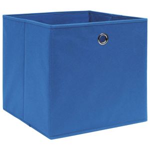 The Living Store Opbergbox Vouwbaar - 28 x 28 x 28 cm - Blauw - Nonwoven