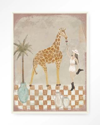 Urban Cotton Wandkleed 'Feeding Rose' 145 x 190cm in Floating Frame - off white