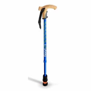 Flexyfoot wandelstok Blauw met kurken handvat