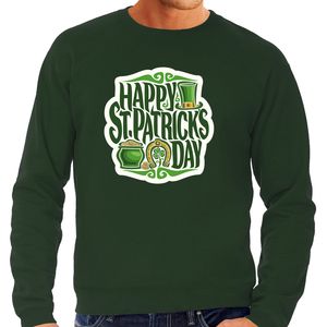 Happy St. Patricks day feest sweater/ outfit groen voor heren - St. Patricksday 2XL  -
