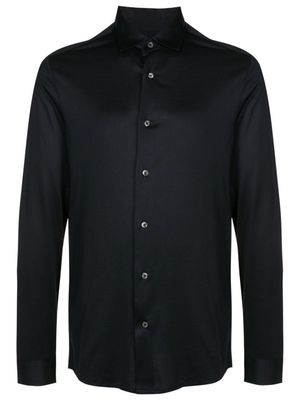 Emporio Armani chemise en popeline à manches longues - Bleu