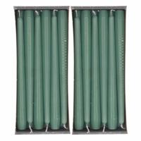 Enlightening Candles Dinerkaarsen - 24x stuks - groen - 8 branduren - 25 cm - kandelaar kaarsen