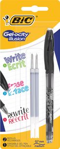 Bic roller Gel-ocity Illusion, zwart, blister met 1 stuk en 2 vullingen