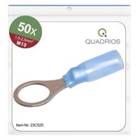 Quadrios 23C525 Ringkabelschoen Dwarsdoorsnede (max.): 2.5 mm² Gat diameter: 10.5 mm Deels geïsoleerd Blauw 50 stuk(s)