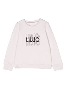 Liu Jo Kids sweat à logo strassé - Rose