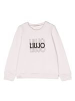 Liu Jo Kids sweat à logo strassé - Rose - thumbnail