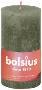 Bolsius shine rustiekkaars 130/68 fresh olive