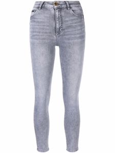 Philipp Plein jean skinny court à effet délavé - Gris