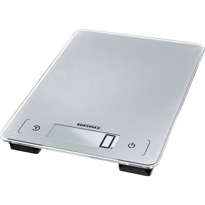 Soehnle KWD Page Aqua Proof Keukenweegschaal Digitaal Weegbereik (max.)=10 kg Zilver-grijs 250 x 180 x 20
