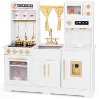 Houten Speelkeuken met Gootsteen en Kraan Speelgoedkeuken met Accessoires voor Kinderen Vanaf 3 Jaar