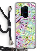 Tropical Palms Blue: OnePlus 8 Pro Transparant Hoesje met koord