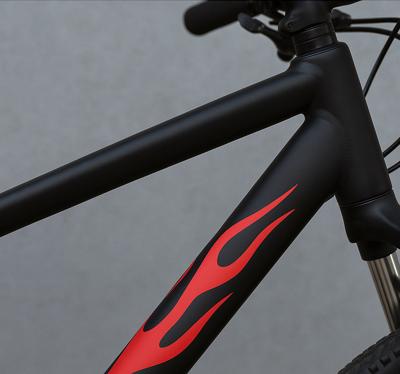Rode vlammen fiets sticker