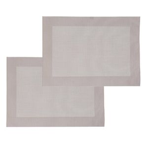 Set van 4x stuks placemats beige texaline 50 x 35 cm - Placemats