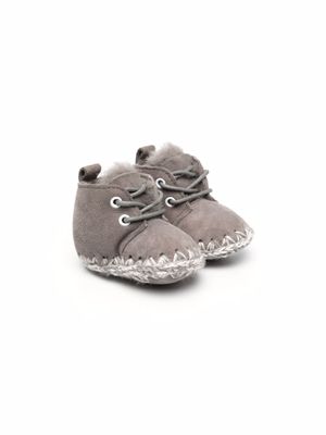 Mou Kids bottines à détails de coutures - Gris